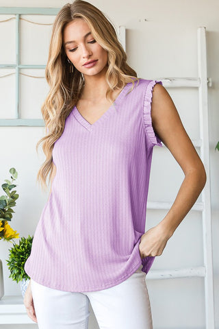 Robinson Ruffled Ribbed Tank Top - 3 Colors