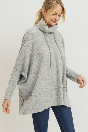 Crystal Brushed Cowl Neck Top