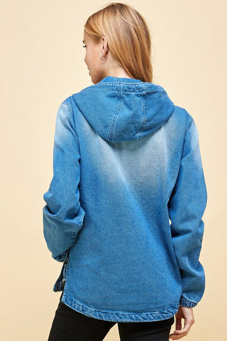 Lila  Denim Jacket with Hoodies