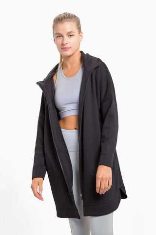 Mono B Longline Zip Up Hooded Jacket - 3 Colors