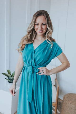 Paisley V-Neck Wrap Maxi Dress