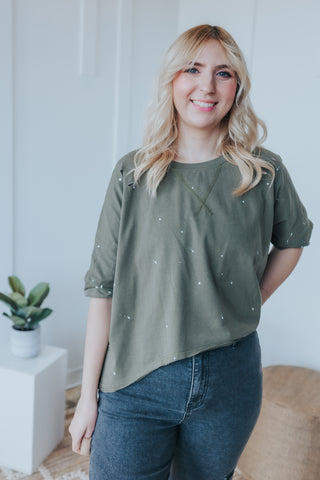 Paint Splatter Asymmetrical Top - 2 Colors
