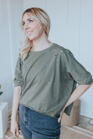 Paint Splatter Asymmetrical Top - 2 Colors