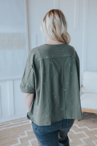 Paint Splatter Asymmetrical Top - 2 Colors