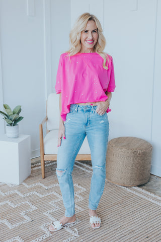 Paint Splatter Asymmetrical Top - 2 Colors