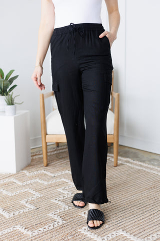 Love Tree Linen Drawstring Cargo Pants - 3 Colors