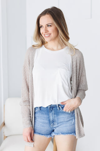 Earthy Open Front Knit Cardigan