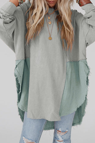 Viral Raw Hem High Low Oversized Blouse - 3 Colors! Will ship 11/10.