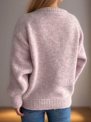 Round Neck Long Sleeve Sweater - Ships 11/6