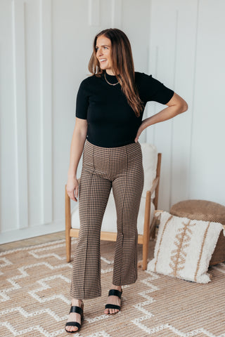 Fit & Flare Checkered Pants