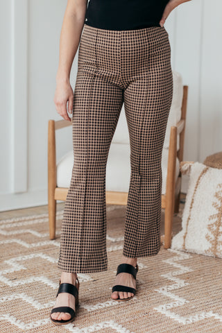 Fit & Flare Checkered Pants