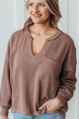 Patchwork Split Neck Top - 3 Colors
