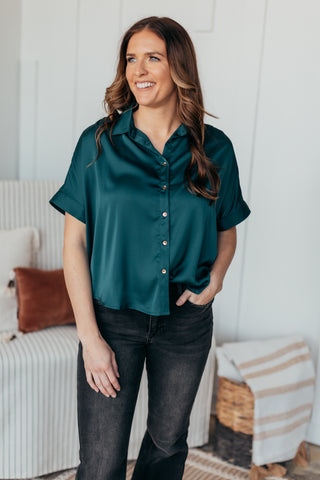 Sexy Satin Button Down Top - 2 Colors
