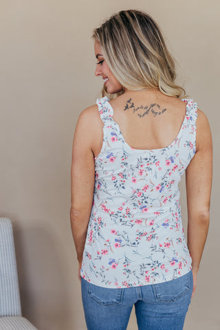 Stay True Floral Ribbed Tank