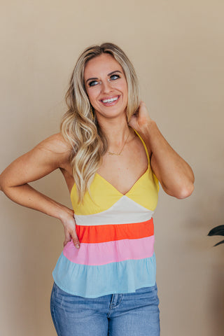 Rainbow Colorblock Tank Top