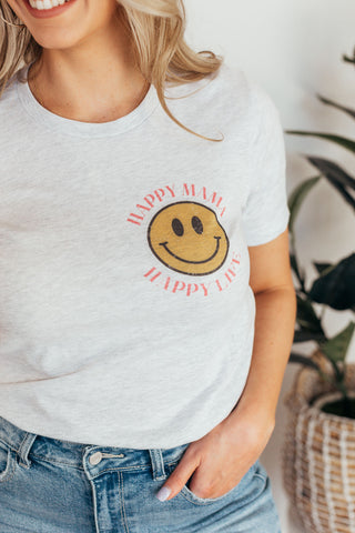 Happy Mama, Happy Life Graphic Tee - 2 Colors