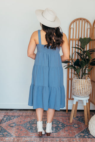 Lighthouse Tiered Button Down Midi Dress