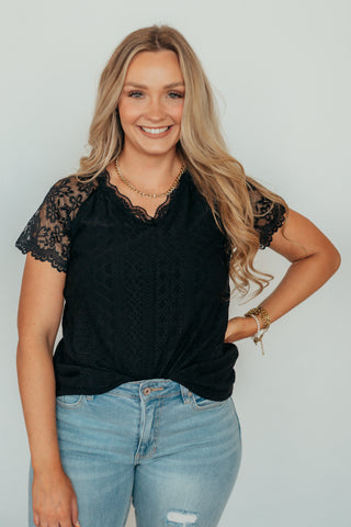 Naomi Lace V-Neck Top