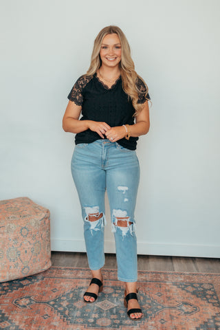 Naomi Lace V-Neck Top