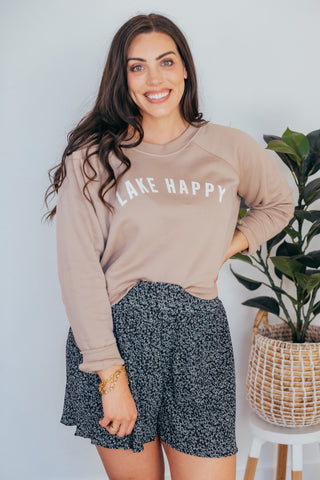 Oat Collective | Lake Happy Cropped Graphic Sweatshirt