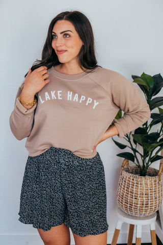 Oat Collective | Lake Happy Cropped Graphic Sweatshirt