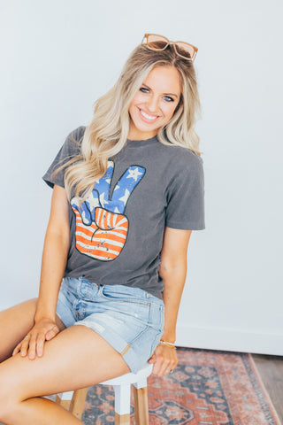 American Peace Sign Graphic Tee