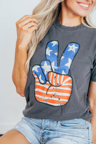 American Peace Sign Graphic Tee