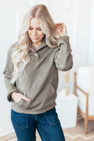 Quilted Snap Button Pullover - 5 Colors