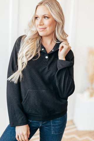 Quilted Snap Button Pullover - 5 Colors