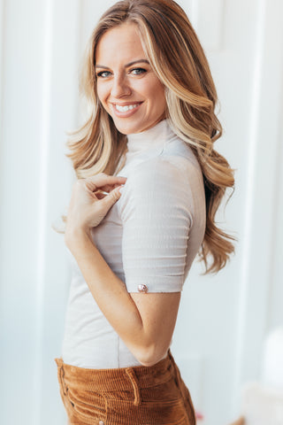 Tasha Solid Mock Neck Top