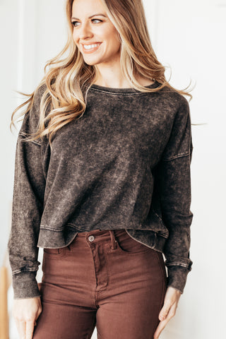 Uma Acid Wash Pullover - 2 Colors