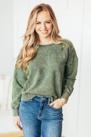 Uma Acid Wash Pullover - 2 Colors