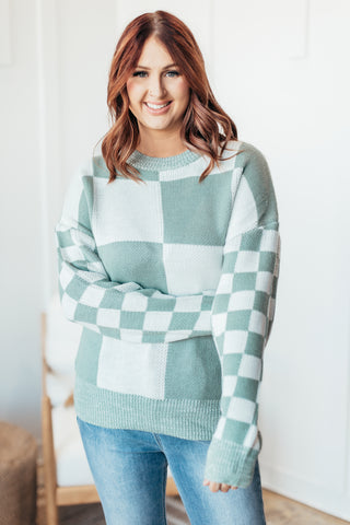 Reid Checkered Knit Sweater