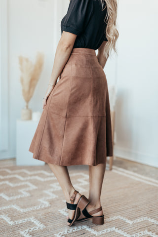 Mary Suede Midi Skirt