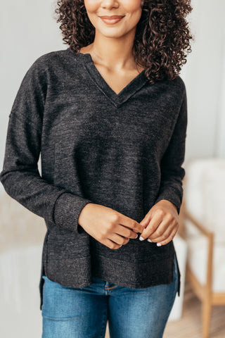Cherish Notched Top Sweater