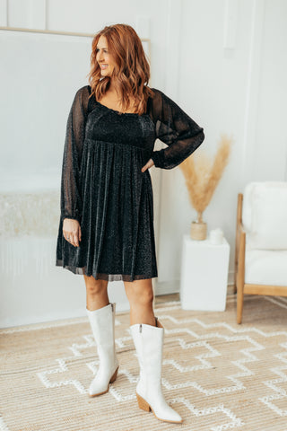 Glitter Babydoll Dress