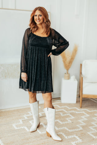 Glitter Babydoll Dress