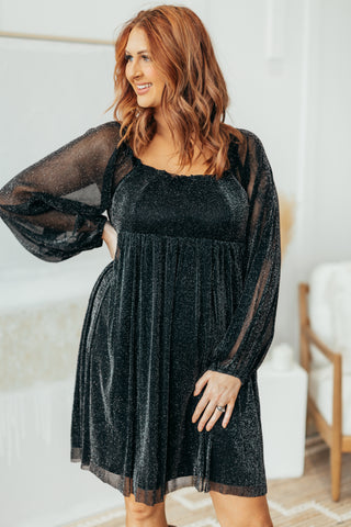 Glitter Babydoll Dress
