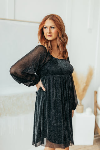 Glitter Babydoll Dress