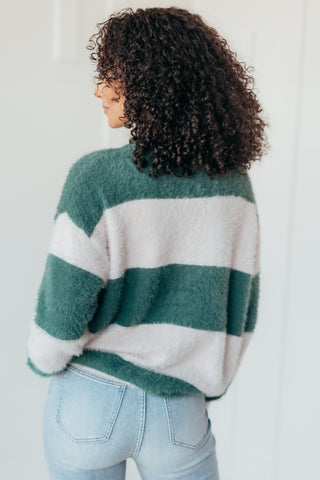 Cozy In Striped Plush Sweater - 2 Colors