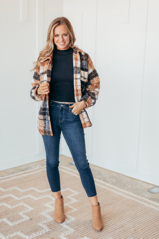 Deja Vu Plaid Sherpa Shacket