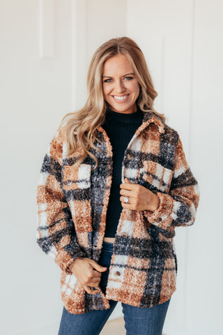 Deja Vu Plaid Sherpa Shacket