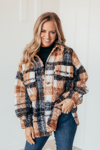 Deja Vu Plaid Sherpa Shacket