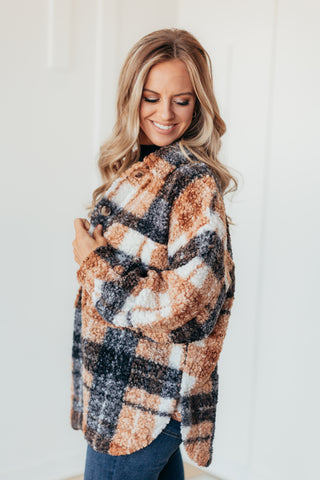 Deja Vu Plaid Sherpa Shacket