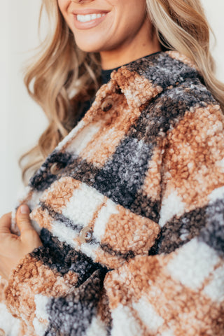 Deja Vu Plaid Sherpa Shacket