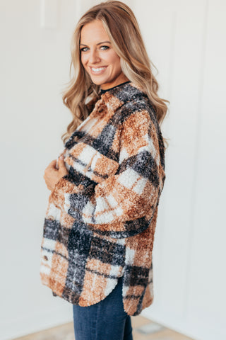 Deja Vu Plaid Sherpa Shacket