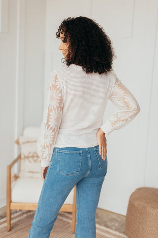 Sunflower Fields Waffle Knit Top