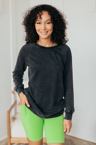 Mineral Wash Pullover Sweatshirt