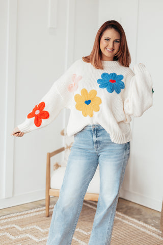 Kai Flower Crocheted Sweater