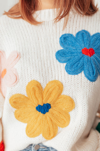 Kai Flower Crocheted Sweater